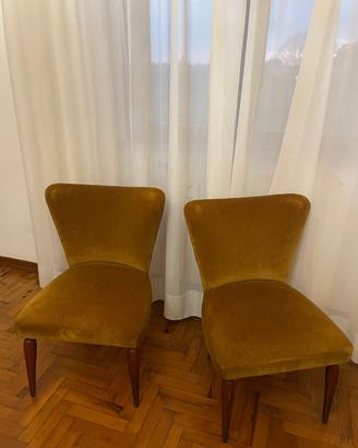 Coppia sedie design vintage velluto