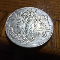 Moneta 5 Lire 1911 Cinquantenario - Unità d'Italia