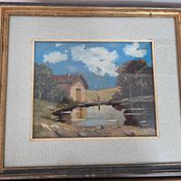 Quadro dipinto olio su tela incorniciato 