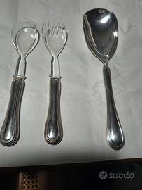 posate da insalata+cucchiaione silverplate Risoli