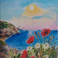 quadro paesaggio marino 24 x 30 