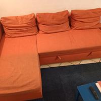 Divano letto 3 posti con chaise longue e vano