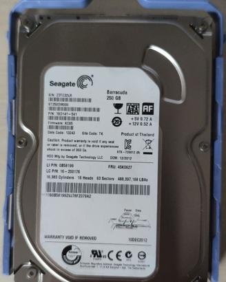 N. 5 Hard Disk Seagate 250 GB