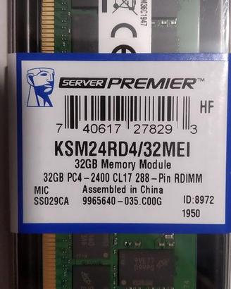 RAM Kingston 32GB DDR4 NUOVA