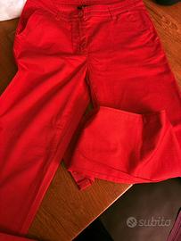 Pantaloni in cotone nuovi Sisley rossi