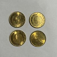 Set quattro monete da 200 lire anni 1977-1980