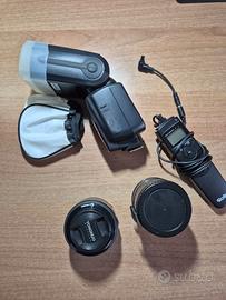 Flash e obbiettivo Canon