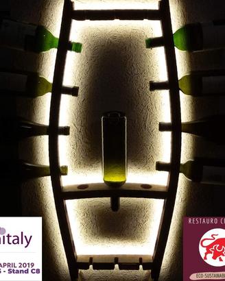 Cantinetta portabottiglie da parete a LED