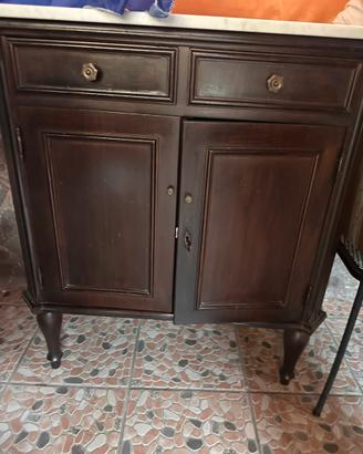 Mobiletto con lastra effetto marmo