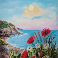 quadro paesaggio marino 24 x 30 