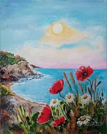 quadro paesaggio marino 24 x 30 