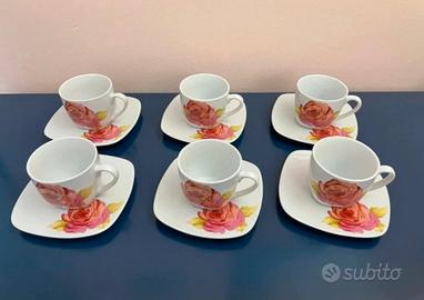 Set 6 tazze da tè con piattino