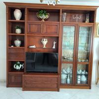 Parete attrezzata in legno massello 