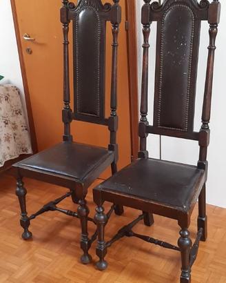 Sedie trono in legno coppia