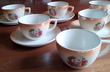 set di 6 tazze da thè e 5 piattini S.C.Richard