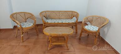 set salotto in vimini