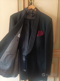 smoking uomo completo con papillon e fasci