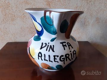 Caraffa vintage in ceramica con frase