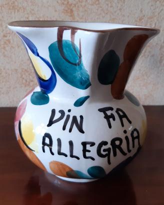 Caraffa vintage in ceramica con frase