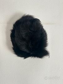 Cappello vintage in pelliccia nera