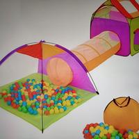 tenda con tunnel e palline