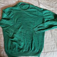 Maglioncino in cotone, Pull Love verde bottig