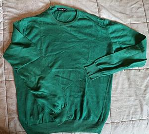 Maglioncino in cotone, Pull Love verde bottig