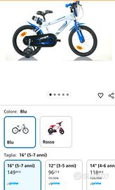 SCH Bicicletta da 16 bambino 5/7 anni 