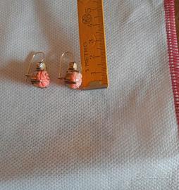 ORECCHINI VINTAGE IN ORO 9 KT (375) CON CORALLO