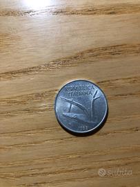 Moneta rara 10 lire 1953