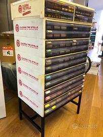 Espositore/cassettiera vintage Cucirini Tre Stelle