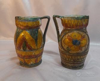 Brocca in ceramica argilla inizio 900 lavorato e g