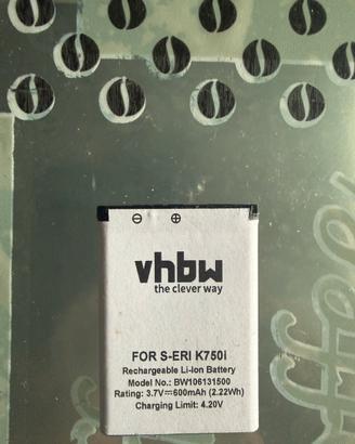 Batteria vhbw per Sony Ericsson K750i