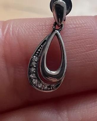 Orecchini-Argento con diamantini