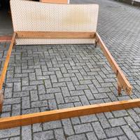 Letto matrimoniale in legno di pero anni 50