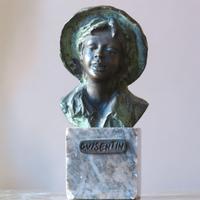 G. VISENTIN - BUSTO  RAGAZZO - SCULTURA IN BRONZO
