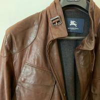 Giacca Burberry uomo in pelle marrone, taglia XL
