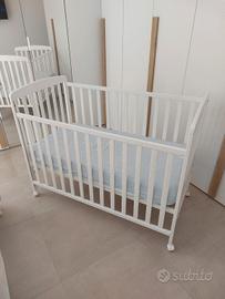 Culla di legno, 120 x 60 cm + materasso