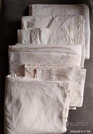 Lotto lenzuola usate in cotone per cucito/stracci