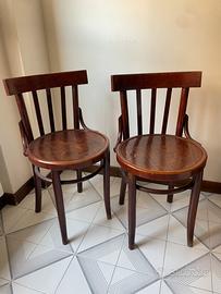 Sedie legno noce curvato stile Thonet Vienna
