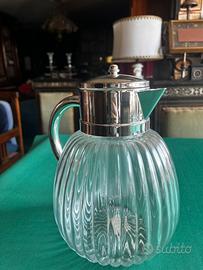 Caraffa vetro e silver plated