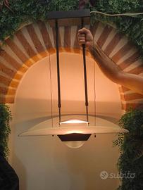 lampadario sospeso vetro e metallo Space Age