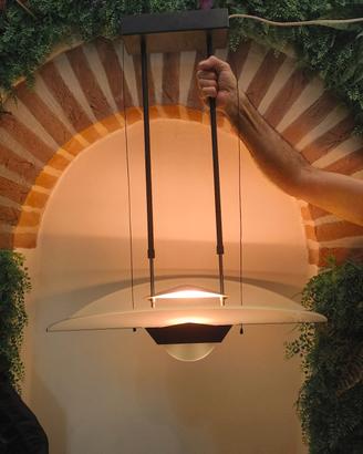 lampadario sospeso vetro e metallo Space Age