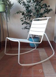 2 sedie a dondolo bianche acciaio 