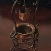 posacenere  in rame e ferro battuto 