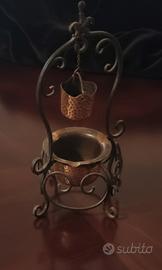 posacenere  in rame e ferro battuto 