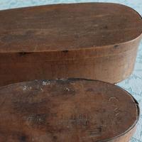 Scatole ovali in legno '800