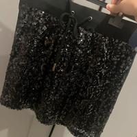 Gonna corta paillettes nere
