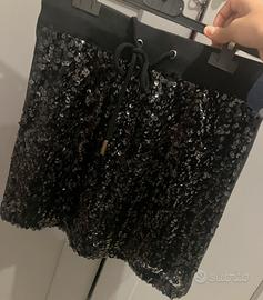Gonna corta paillettes nere