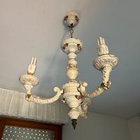 Lampadario in ceramica di Bassano inizio 900